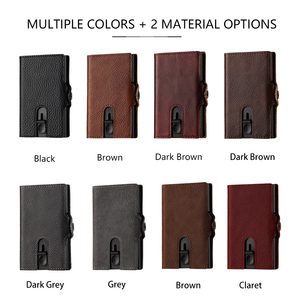Casekey Business <b>Men</b> Aluminum Pop up Genuine Leather <b>Wallet</b> Slim <b>RFID</b> Pop up Card Holder Smart <b>Wallet</b> - Product Image 6