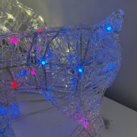 Renne de Noël à 8 modes RGB avec cadre en fer, renne en acrylique intelligent LED imperméable, décorations de fenêtre RGBIC multicolores