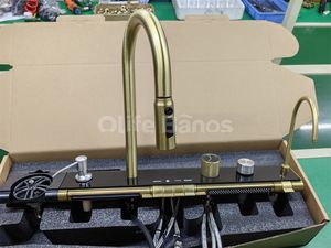 2024 <span class=keywords><strong>Tiktok</strong></span> or 304 acier inoxydable multifonctionnel Piano clé affichage numérique deux cascade amovible robinet évier de cuisine - Product Image 6