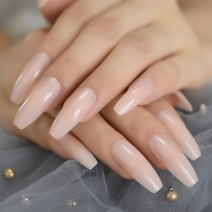 Uñas postizas de esmalte de uñas postizas, Uñas postizas de esmalte de uñas postizas de Color puro Natural, manicura de <span class=keywords><strong>bailarina</strong></span>, uñas postizas de Gel de cobertura completa - Product Image 5