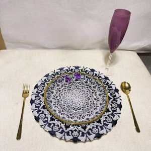 Assiette de présentation K11 en verre écologique, 33 cm (13 pouces), avec bord festonné et couleur transparente, idéale pour les mariages - Product Image 4