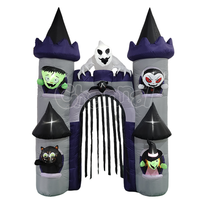 Arche gonflable géante d'extérieur, arche fantôme blanche illuminée, décoration de fête d'Halloween pour festival et jardin