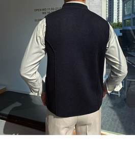 IStapromo Gifts <b>Men's</b> <b>Waistcoat</b> All-Match V-Neck Stand <b>Knitted</b> Sleeveless Design for Casual Three-Season Vest - Product Image 4