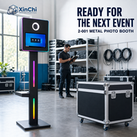 Photobooth Premium 2026 Wi-Fi avec écran tactile pour événements, fêtes et miroirs selfie, boîtier ovale en aluminium pour iPad
