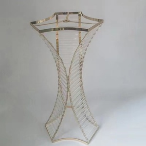 Đám Cưới Bảng Centerpieces Hoa Đứng Hình Học Vàng Kim Loại 80Cm Cao Pha Lê Đứng - Product Image 5