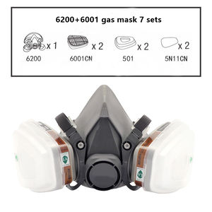 Conjunto Completo Mascara Respiratoria 6200 Masker Gas Respirador untuk Cat Semprot Dekorasi Kimia - Product Image 3