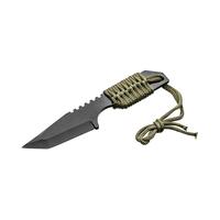 Couteau de chasse à lame droite, couteau de poche, cordon de parachute, allume-feu, kit de survie en plein air, pierre à feu, boucle pour le camping et la randonnée