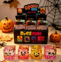 Meilleures ventes transfrontalières : Glaçons en caoutchouc à visage de citrouille sur le thème d'Halloween, jouets créatifs et esthétiques à rebond lent