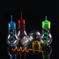 Top vente LED ampoule rougeoyante bouteille d'eau mignon lait jus ampoules tasse bouteilles en plastique pour fête d'anniversaire décorations de noël