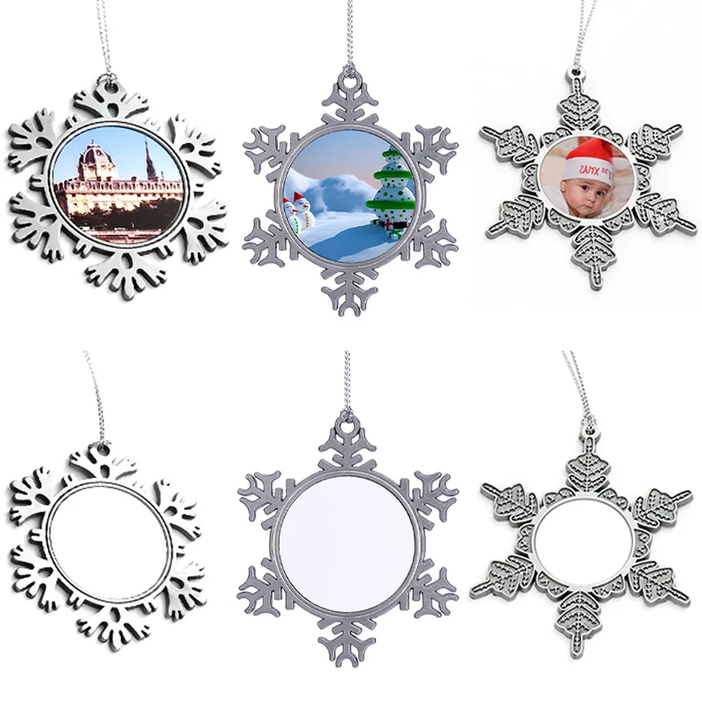 2022 wholesale sublimation blank diy christmas tree ornaments metal gifts christmas decoration supplies