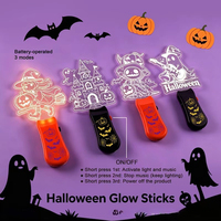 Baguette Lumineuse LED Musicale d'Halloween avec Musique d'Ambiance, Jouet Lumineux Fantôme Citrouille pour Accessoires de Jeu de Rôle d'Halloween