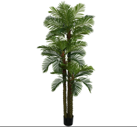 Palmier Artificiel Réaliste 2-5m, Résistant aux UV (PE/Fibre de Verre), pour Décoration Commerciale Intérieure/Extérieure Jardin/Hôtel/Centre Commercial, Vente en Gros
