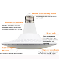 Ampoule LED UFO ZHONGSHAN 30W/40W/50W en aluminium, culot B22/E27, CRI élevé 90, AC 85-165V, usage résidentiel, 2700K-6500K, RoHS