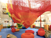 Red de Cuerdas de Ganchillo Colorida Suspendida Personalizada para Centro Comercial, Red de Escalada Interactiva para Niños, Ecológica, con Certificación CE, Columpios Interiores