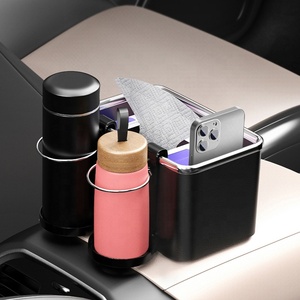 Universal Car Armrest <b>Storage</b> Box Organizer with Cup Holder for Paper Towels Cellphones Water Cup Drink - Product Image 3