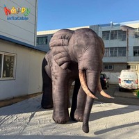 Éléphant sauvage gonflable réaliste géant pour parc à thème safari, zoo, défilé, publicité