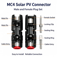Connecteur solaire MC4 mâle/femelle pour câble de 2,5/4/6 mm², 30A 1000V, connecteur de panneau solaire étanche