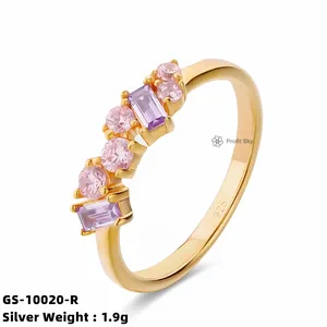 Factory Price Wholesale Wedding Rings 925 Sterling Silver Fashion Jewelry Rings Golden Supplier Rings Women