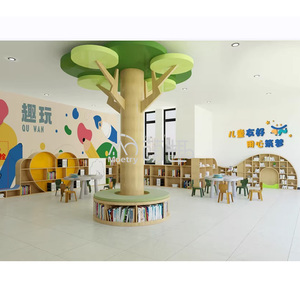 Moetry Dayacare Lobby Design Bibliothèque pour enfants Décoration Étagère en forme d'arbre Meubles <span class=keywords><strong>de</strong></span> jardin d'enfants en bois pour centre <span class=keywords><strong>de</strong></span> garde d'enfants - Product Image 3