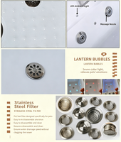 Baignoire pour animaux de compagnie USMILEPET, professionnelle, pour petits chiens et chats, avec panneau de commande, 4 lumières LED à bulles, ozone, température constante, spa pour animaux