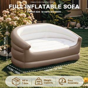Automatic <b>Inflatable</b> <b>Sofa</b> with Built-in Air Pump Flocked & PVC Material Portable <b>for</b> <b>Camping</b> Outdoor Relaxation Music Festivals - Product Image 5