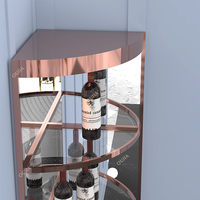 Armoire à vin moderne en acier inoxydable avec ouverture en verre armoire à vin pour meubles de salle à manger