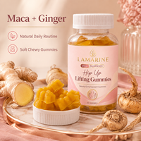 LAMARINE Gummies au Gingembre et au Collagène pour l'Augmentation et le Rehaussement des Fesses, Effet BBL, Amélioration de l'Immunité