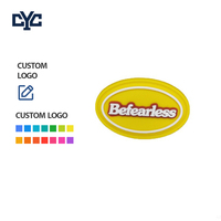 Patchs brodés personnalisés de haute qualité en gros, patchs ovales en PVC à thermocoller pour vêtements