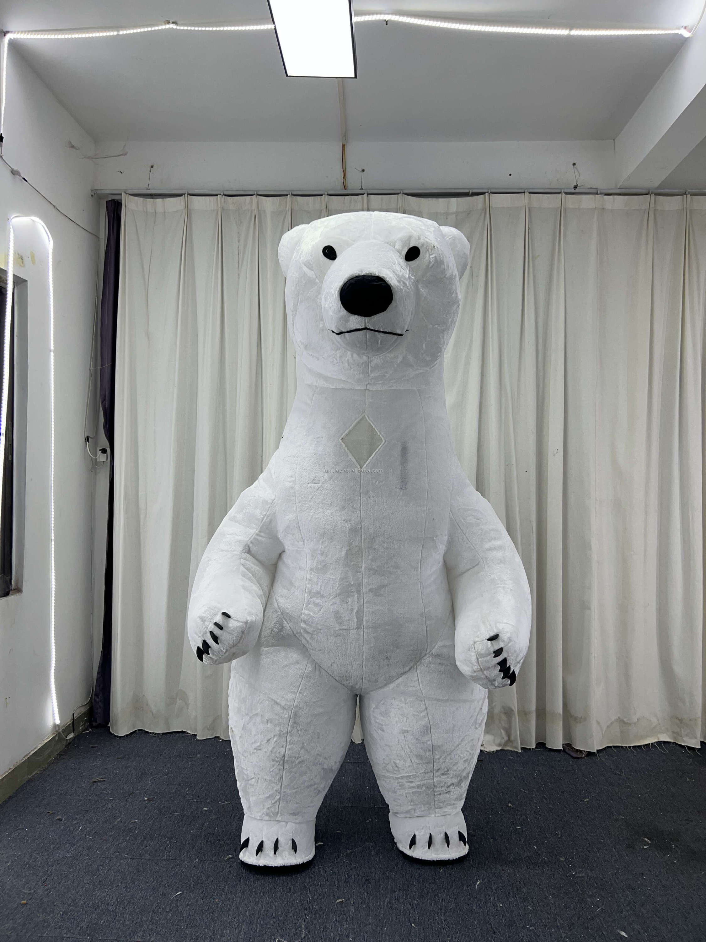 Costume Mascotte Orso Polare Natalizio – Completo Per Adulti Uomo Donna – Bianco - Foto 4