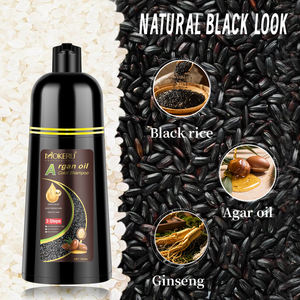MOKERU Shampooing Colorant <span class=keywords><strong>Cheveux</strong></span> au Riz Noir et Huile d'Argan, Teinture Naturelle Permanente 3-en-1, Couverture des <span class=keywords><strong>Cheveux</strong></span> Gris Sans Ammoniaque, 500ml - Product Image 5