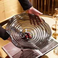 Corbeille à fruits moderne personnalisable en verre, forme irrégulière, motif uni, pour la maison, style luxe léger, pour table basse et salon