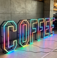 Enseigne lumineuse LED pliable en forme de chiffres, chiffres lumineux RGB pour les anniversaires et les fêtes du Nouvel An