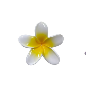 Fermaglio per capelli Frangipani lucido bicolore da 8 cm per donne e ragazze - Product Image 1