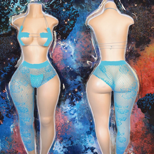 Vêtements de performance personnalisables en gros, nouveau style, vêtements de danse exotiques en résille avec strass - Product Image 3