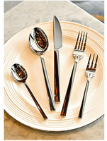 Ensemble de couteaux et cuillères de luxe en acier inoxydable 304 épaissi, poli miroir, pour mariage, hôtel et restaurant