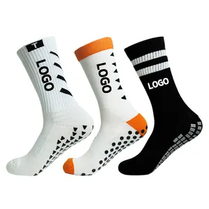 Sport Socks Custom Logo Non-Slip Athletic Soccer Grip Socks Anti Slip Football Sports Socks Men