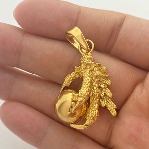 Yunnique – collier avec pendentif griffe de Dragon, en acier inoxydable doré, breloque du zodiaque animal, bijoux cadeau pour hommes - Product Image 3