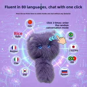Innovador Peluche de Gato Doodle Morado <span class=keywords><strong>y</strong></span> Rosa de Felpa Suave con Tecnología de IA para Chat de Voz, Regalo Perfecto para Niñas de 7 a 14 Años - Product Image 5