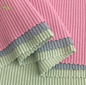 Vente en gros 32 tissus en maille côtelée 250 g/m² 97% coton 3% élasthanne pour robes de filles et chemises de garçons pour maillots de corps - Product Image 3