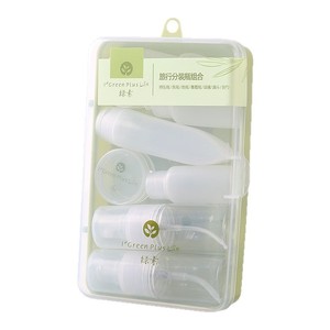 Set de cuidado de la piel para viaje, 10 piezas, botellas vacías portátiles tipo bomba para uso en avión - Product Image 2