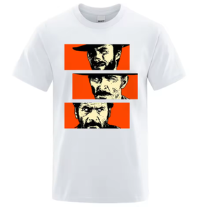 T-shirt unisexe en coton ample pour homme et femme, The Good the Bad and the Ugly, Angel Eyes, Tuco, Cowboy, Il buono brutto cattivo - Product Image 1