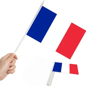 Perlengkapan Acara Festival Genggam Kecil Bendera Mini Bendera Prancis Tongkat Prancis Bendera Tangan Negara