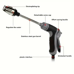Pistola pulverizadora de <span class=keywords><strong>agua</strong></span> de varilla larga de alta presión, rociador de manguera de jardín, boquilla de pulverización de Metal para coche, motocicleta, lavado, herramientas de riego de jardín - Product Image 3