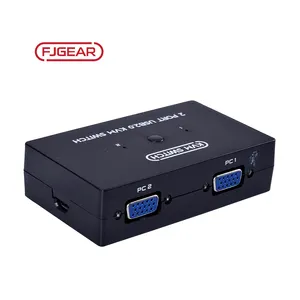 201UK Fjgear Wholesale 2 Port Kvm Switch Selector 1 Input 2 Output Remote Controlled Vga Switch With Remote