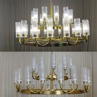 Lampe en verre de lustre de branche faite sur commande de taille réglable pour l'éclairage de barre de café de chambres d'invité d'hôtel de réception de villa