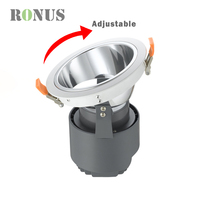 Spot encastré LED COB en aluminium réglable 12W pour plafond