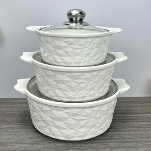 Wholesale Luxury <strong>Ceramic</strong> Soup &amp; Stock Pots <strong>White</strong> <strong>Ceramic</strong> Soup Pot Small Pot Soup <strong>Cookware</strong> With Glass Lid - Product Image 1