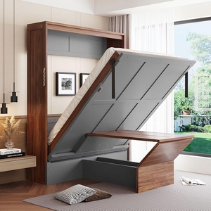 <span class=keywords><strong>Lit</strong></span> Murphy moderne Queen Size avec rangement, mobilier gain de place pour école, hôtel, appartement, chambre à coucher - Product Image 2