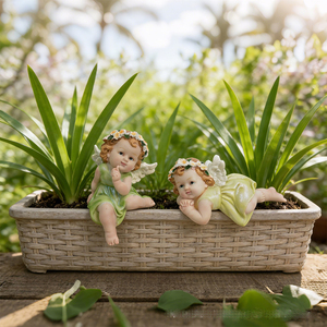 Figura Decorativa de Ángel de Resina Personalizada de Fábrica OEM ODM, Maceta Colgante, Adorno de Jardín para Exteriores - Product Image 6