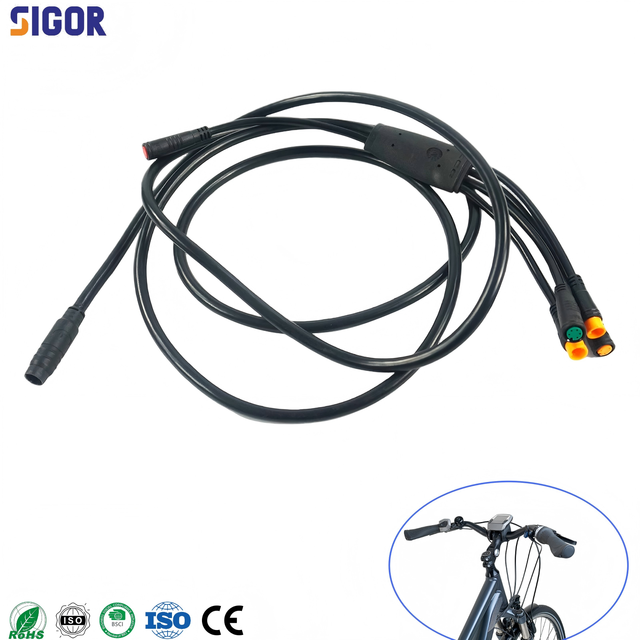 Professional 1T5 9 Pin Waterproof Main Cable 1.5m Red Connector Ebike Integration Wiring Harness for KT Controller